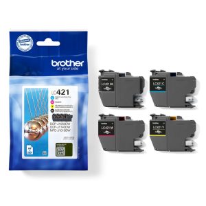 Conjunto 4 Tinteiros Brother Originais LC421 (LC421VAL)