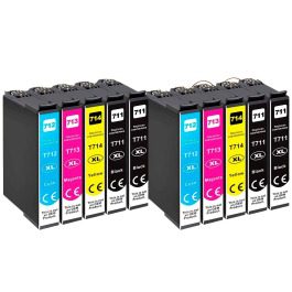 Conjunto de 10 Tinteiros Epson T0711 T0712 T0713 T0714 Compatíveis