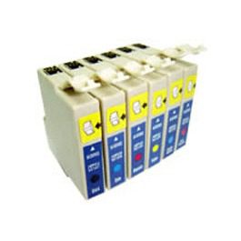 Conjunto de 6 Tinteiros Compatíveis Epson T0481/2/3/4/5/6