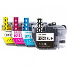 Conjunto 4 Tinteiros Compatíveis Brother LC421 XL