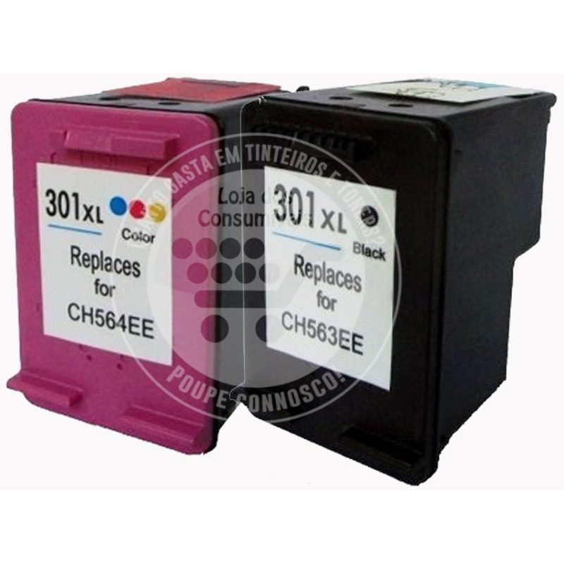 Conjunto 2 Tinteiros Reciclados HP 302 XL