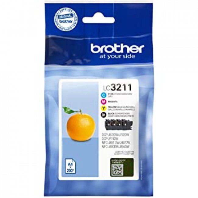 Conjunto 4 Tinteiros Brother Originais LC3211 (LC3211VAL)