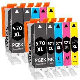 Conjunto 10 Tinteiros Canon PGI-570 / CLI-571 Compatíveis