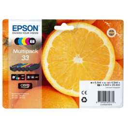 Conjunto 5 Tinteiros Epson 33 Originais Série Laranjas (C13T33374021)