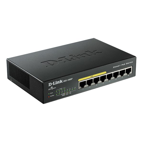 D-LINK SWITCH 8x10/100/1000 GIGABIT (4xPOE)