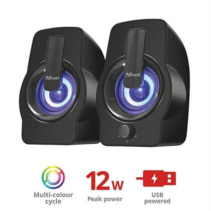TRUST COLUNAS GEMI RGB LEDS 2.0 USB