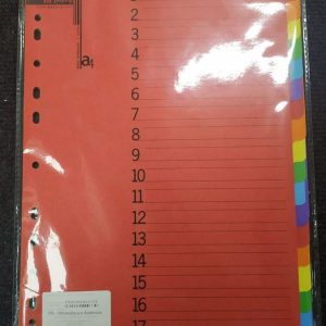 Separador Cartolina A4 C/18Fls 180Grs