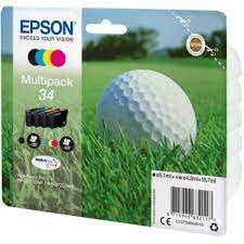'- Conjunto 4 Tinteiros Epson 34 Originais Série Bola de Golfe (C13T34664010)