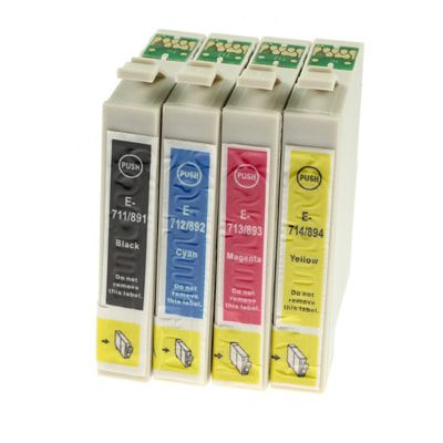Conjunto de 4 Tinteiros Compatíveis Epson T0715 / T0895