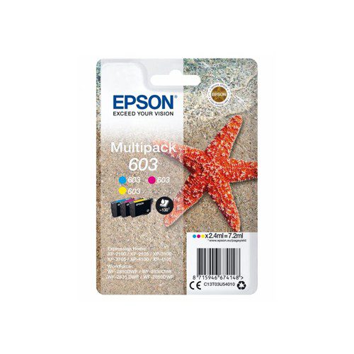 Multipack 3 Tinteiros Cor Epson 603 Originais (C13T03U54010)