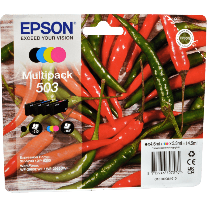 Multipack 4 Tinteiros Epson 503 Originais (C13T09Q64010)