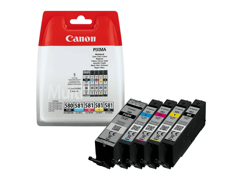 Multipack 5 Tinteiros Canon Originais PGI-580 / CLI-581 (2078C005)