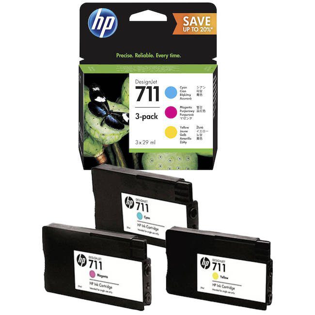 Pack 3 Tinteiros HP 711 Tricolor Original (P2V32A)
